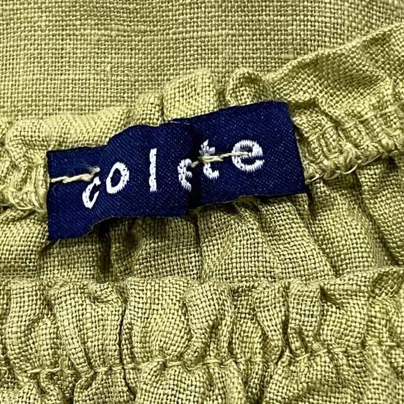 Colette Sleeveless Linen Mini Dress Tunic, Citron, L - Picture 3 of 7